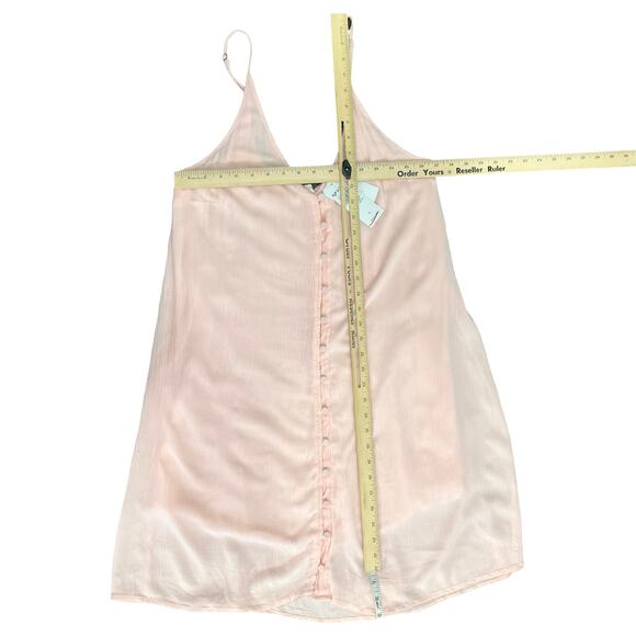 Roxy Pink Siren Treasure Button Front Lined Crinkle Mini Dress size S NEW Tags - Picture 4 of 11